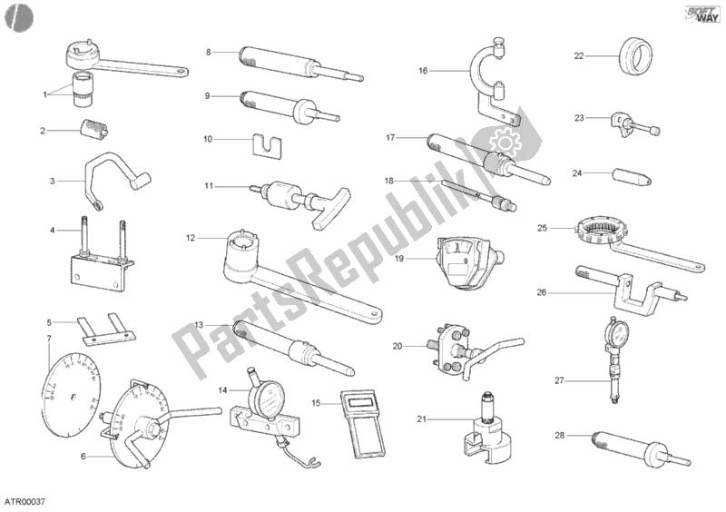 Alle onderdelen voor de Werkplaatsgereedschap, Motor van de Ducati Monster S4 916 2002