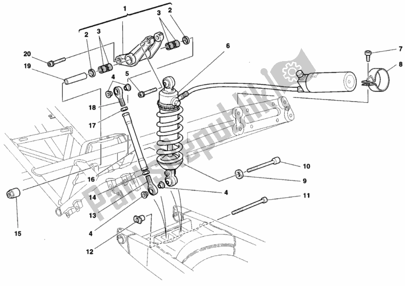 Tutte le parti per il 035 - Ammortizzatore Posteriore del Ducati Sport ST2 944 1997