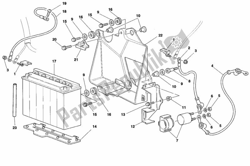 Alle onderdelen voor de Accu van de Ducati Sport ST2 944 1997