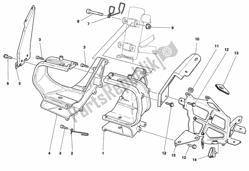 Tutte le parti per il Staffa, Faro del Ducati Sport ST2 944 1997