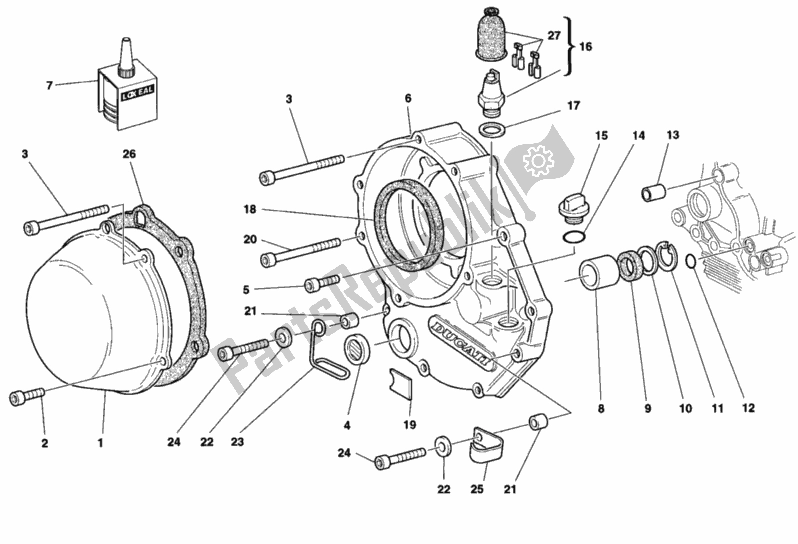 Tutte le parti per il Coperchio Frizione del Ducati Sport ST2 944 1997