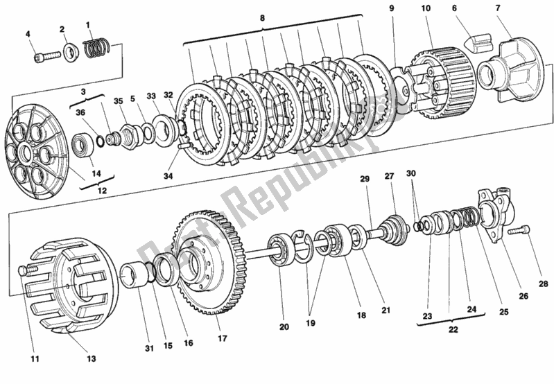 Todas las partes para Embrague de Ducati Sport ST2 944 1997