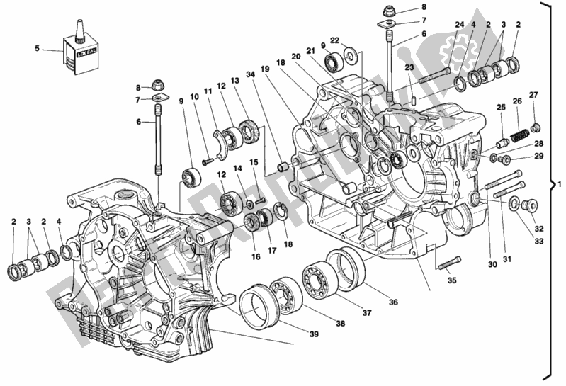 Alle onderdelen voor de Carter van de Ducati Sport ST2 944 1997