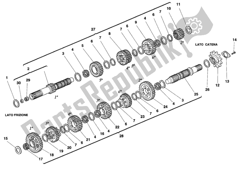 Tutte le parti per il Riduttore del Ducati Sport ST2 944 1997