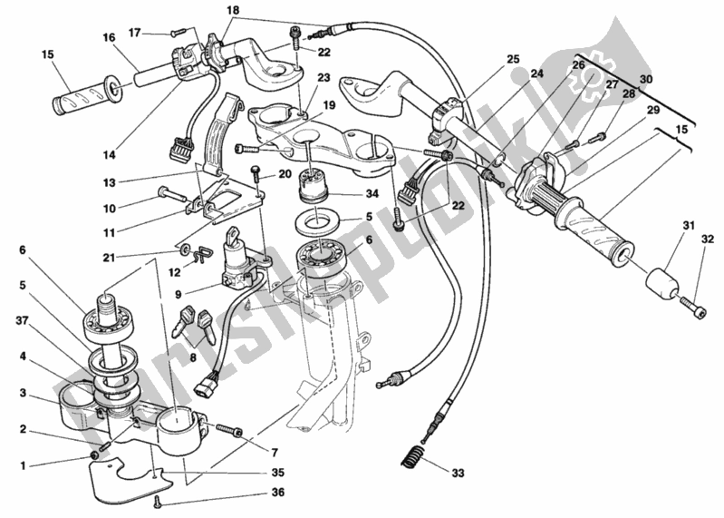 Todas las partes para Manillar de Ducati Sport ST2 944 1997