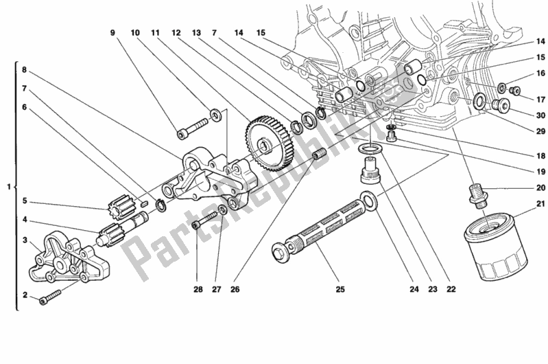 Tutte le parti per il Pompa Dell'olio - Filtro del Ducati Sport ST2 944 1997