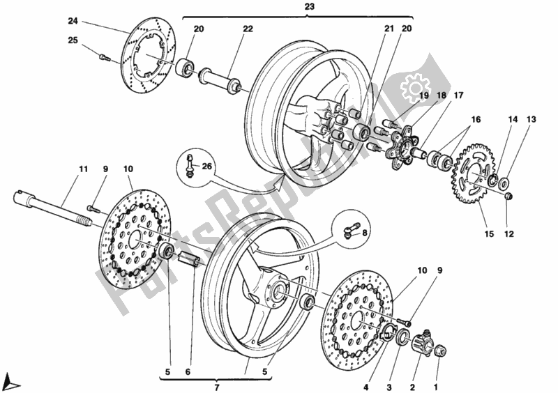 Toutes les pièces pour le Roues du Ducati Sport ST2 944 1997