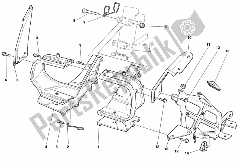 Tutte le parti per il Staffa, Faro del Ducati Sport ST2 944 1998