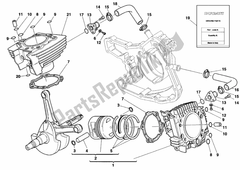 Toutes les pièces pour le Cylindre - Piston du Ducati Sport ST2 944 1998