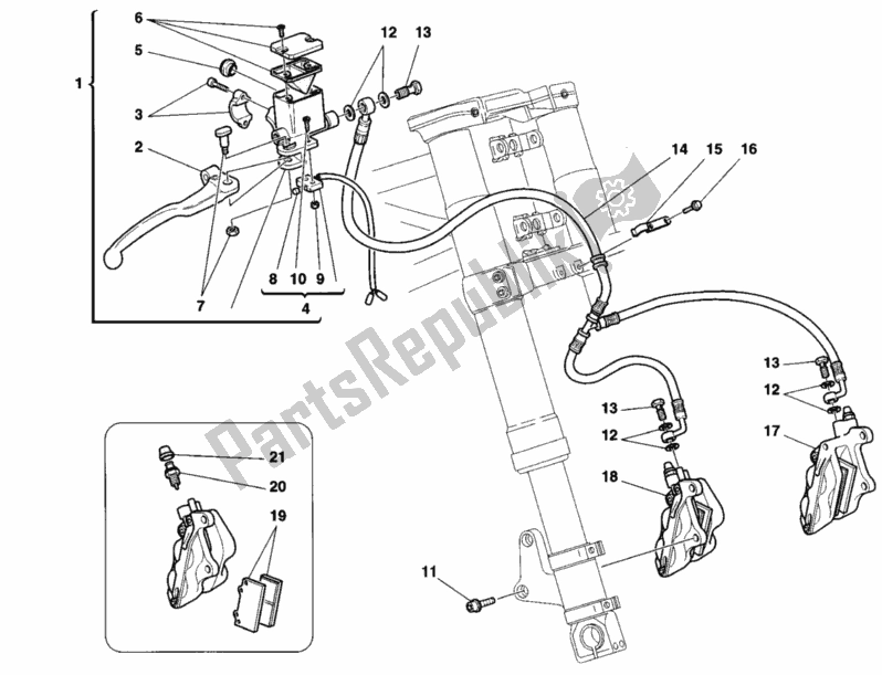 Wszystkie części do Przedni Uk? Ad Hamulcowy Ducati Sport ST2 944 1998