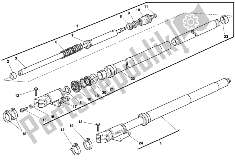 Todas las partes para Tenedor Frontal de Ducati Sport ST2 944 1998