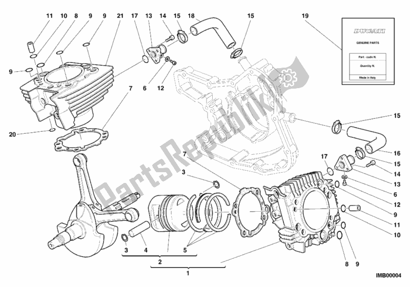 Tutte le parti per il Cilindro - Pistone del Ducati Sport ST2 944 1999