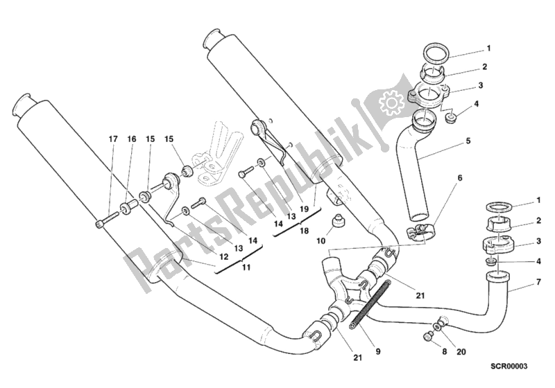 Todas las partes para Sistema De Escape de Ducati Sport ST2 944 1999