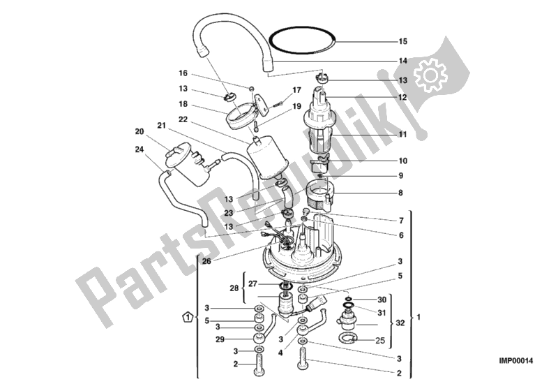 Tutte le parti per il Pompa Di Benzina del Ducati Sport ST2 944 1999