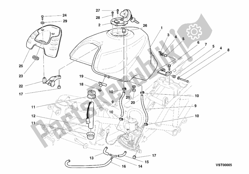 Todas las partes para Depósito De Combustible de Ducati Sport ST2 944 1999