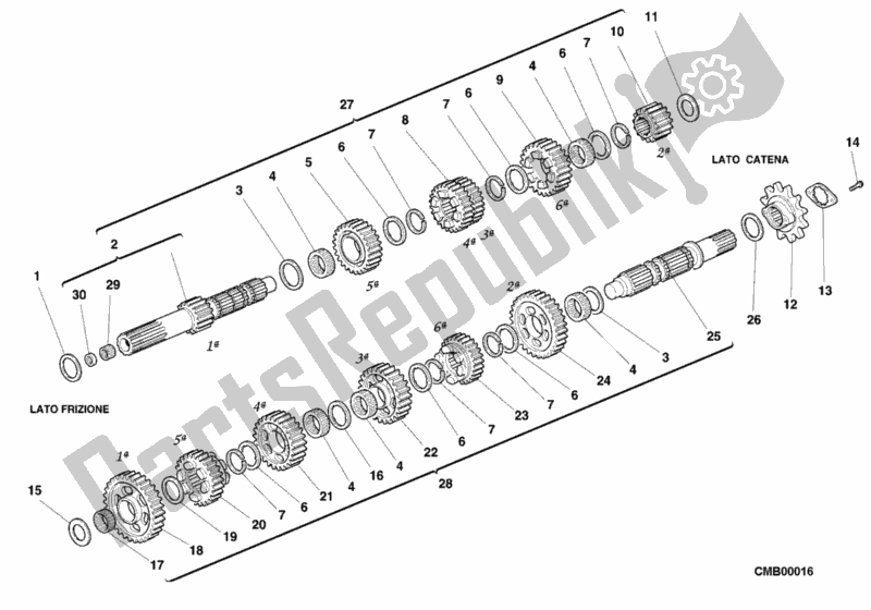 Todas as partes de Caixa De Velocidade do Ducati Sport ST2 944 1999