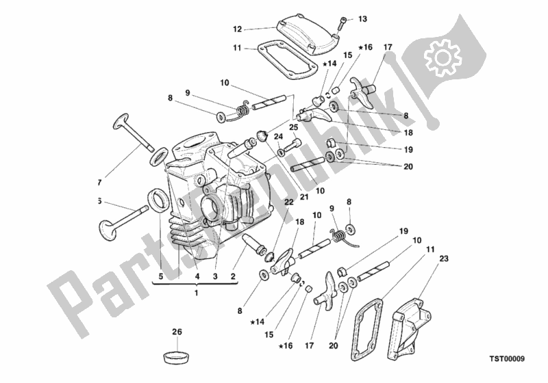 Todas las partes para Culata Horizontal de Ducati Sport ST2 944 1999