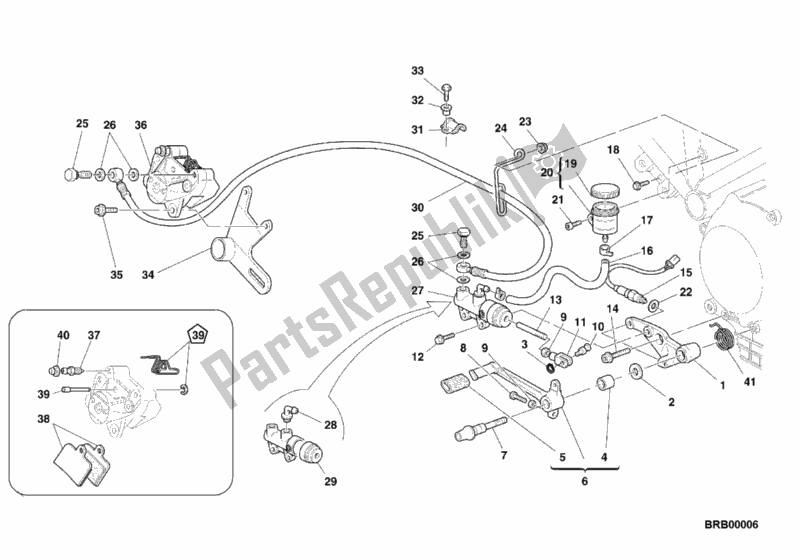 Tutte le parti per il Sistema Frenante Posteriore del Ducati Sport ST2 944 1999