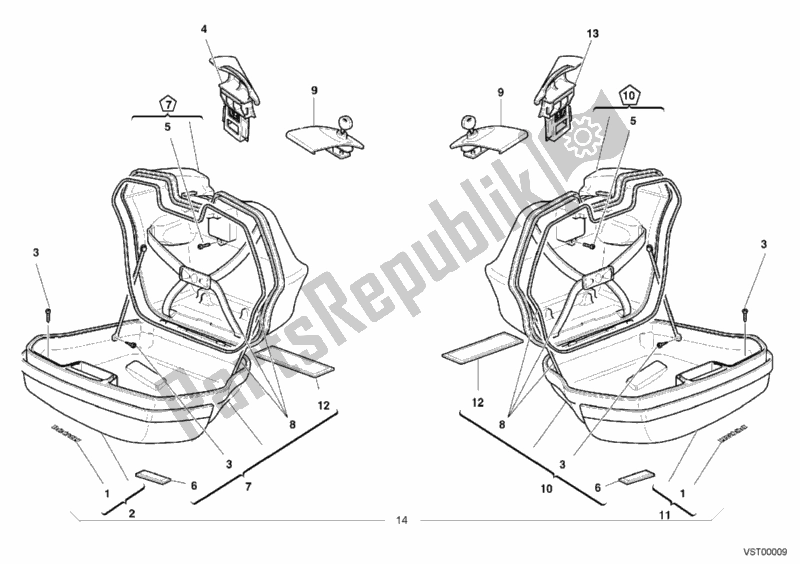 Todas las partes para Maletas Laterales de Ducati Sport ST2 944 1999