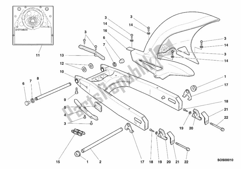 Todas las partes para Brazo Oscilante de Ducati Sport ST2 944 1999