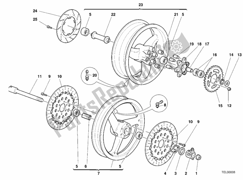 Todas las partes para Ruedas de Ducati Sport ST2 944 1999