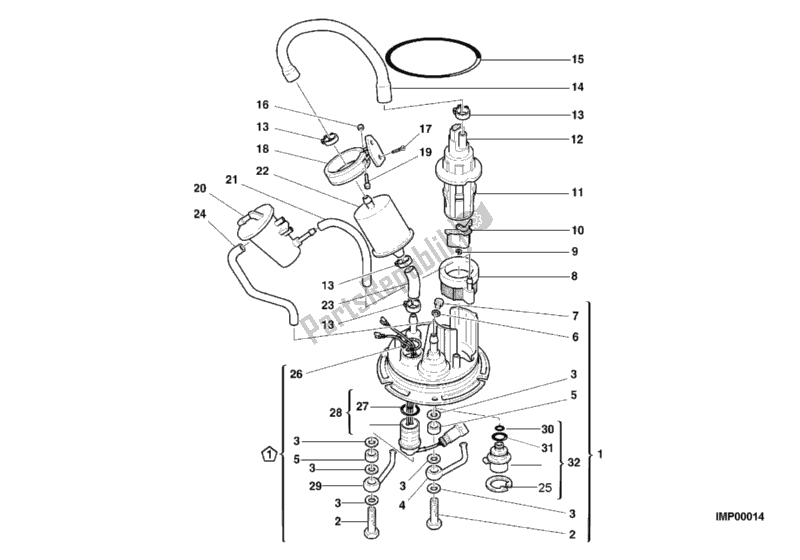 Tutte le parti per il Pompa Di Benzina del Ducati Sport ST2 944 2000