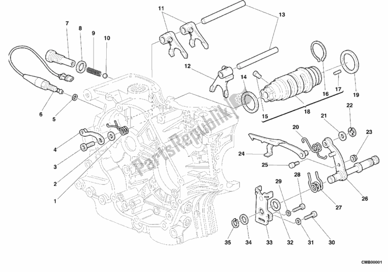 Todas as partes de Mecanismo De Mudança De Marcha do Ducati Sport ST2 944 2000