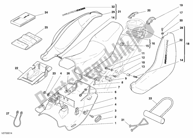 Todas as partes de Assento do Ducati Sport ST2 944 2000