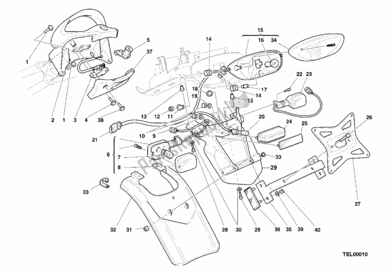 Todas las partes para Luz Trasera Ee. De Ducati Sport ST2 944 2000