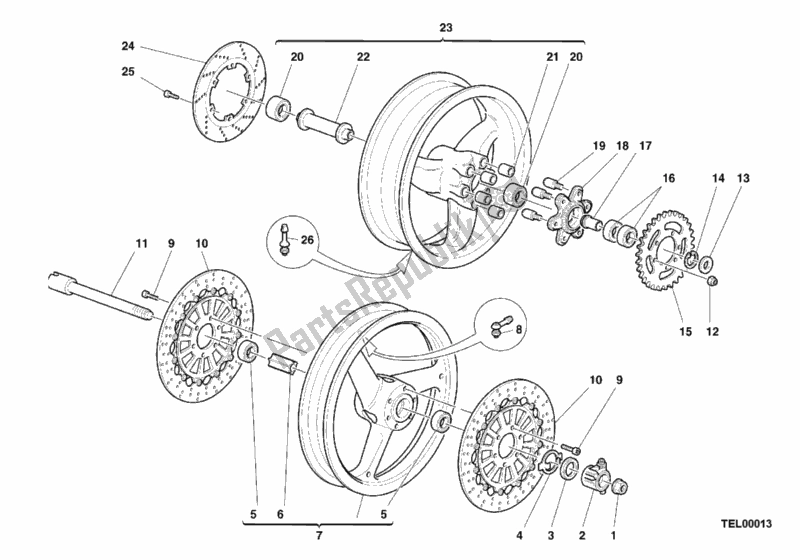 Todas las partes para Ruedas de Ducati Sport ST2 944 2000