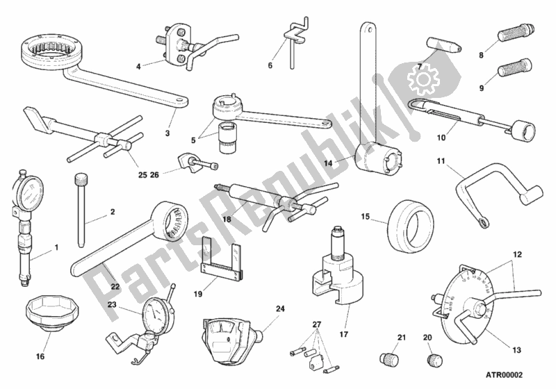 Tutte le parti per il Attrezzi Di Servizio Dell'officina, Motore del Ducati Sport ST2 944 2000