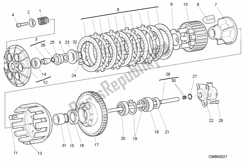 Tutte le parti per il Frizione del Ducati Sport ST2 944 2001