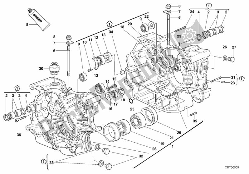 Todas las partes para Caja Del Cigüeñal de Ducati Sport ST2 944 2001