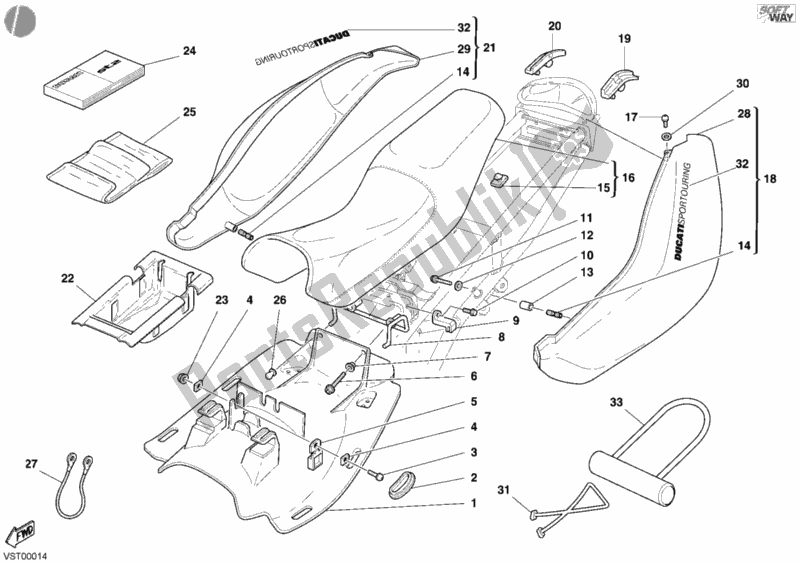 Todas las partes para Asiento de Ducati Sport ST2 944 2001