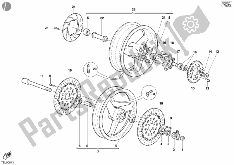 Tutte le parti per il Ruote del Ducati Sport ST2 944 2001