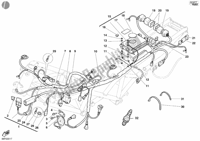 Toutes les pièces pour le Faisceau De Câblage du Ducati Sport ST2 944 2001