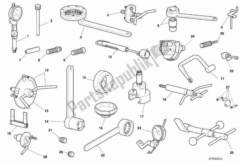 Todas las partes para Herramientas De Servicio De Taller, Motor de Ducati Sport ST2 944 2001
