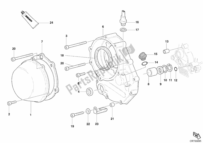 Toutes les pièces pour le Couvercle D'embrayage du Ducati Sport ST2 944 2002