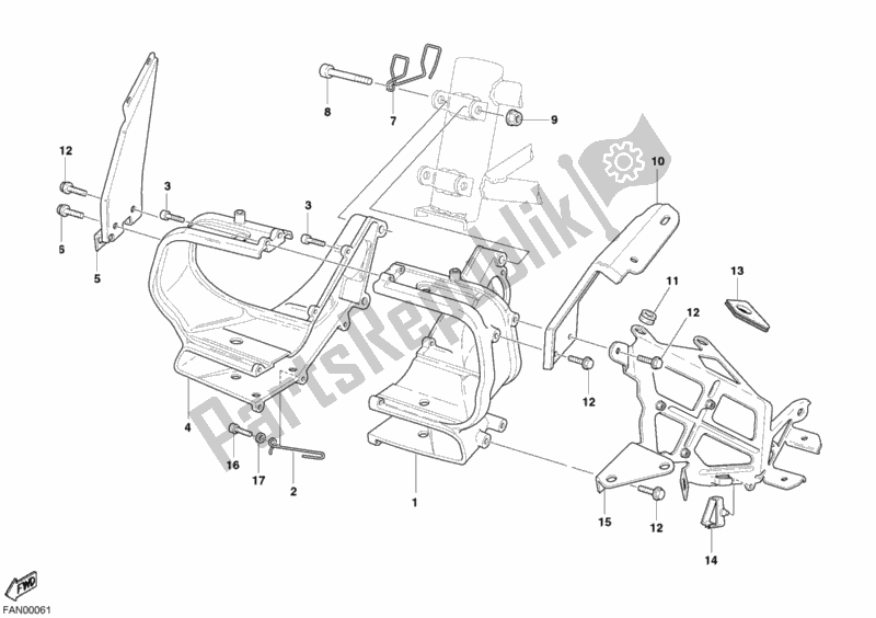 Tutte le parti per il Staffa, Faro del Ducati Sport ST2 944 2003