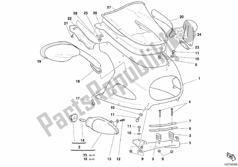 Wszystkie części do Os? Ona Ducati Sport ST2 944 2003