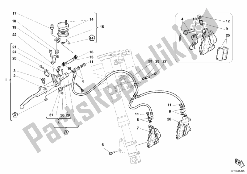 Wszystkie części do Przedni Uk? Ad Hamulcowy Ducati Sport ST2 944 2003