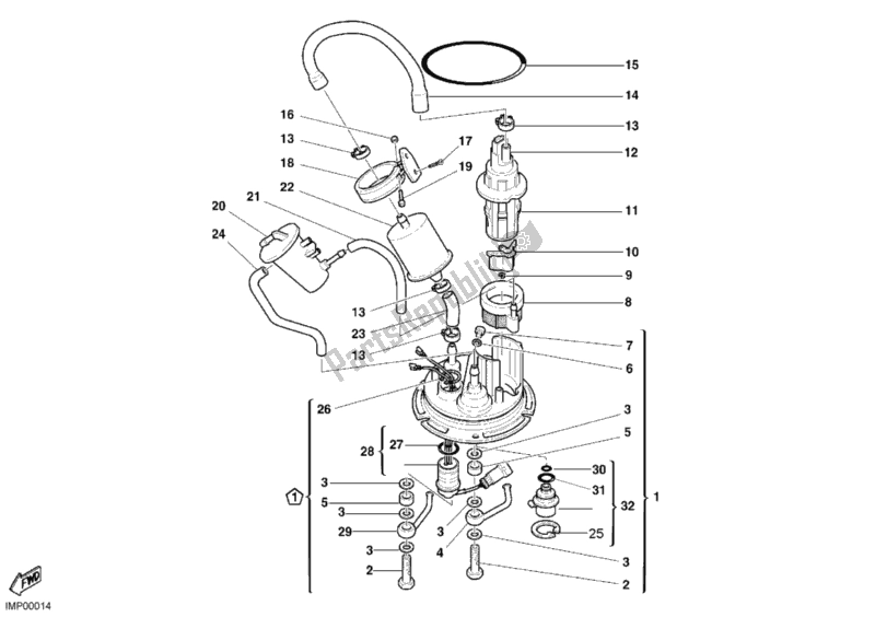 Tutte le parti per il Pompa Di Benzina del Ducati Sport ST2 944 2003