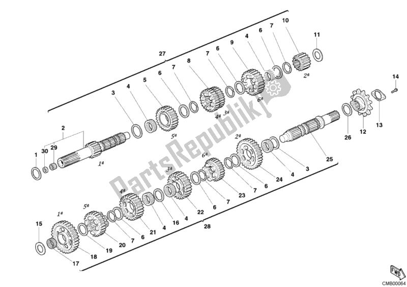 Todas las partes para Caja De Cambios de Ducati Sport ST2 944 2003