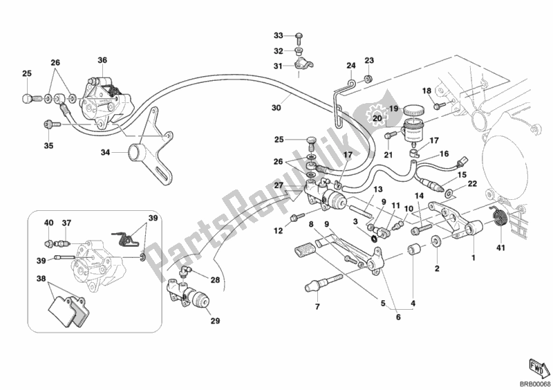 Tutte le parti per il Sistema Frenante Posteriore del Ducati Sport ST2 944 2003