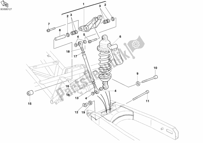 Todas las partes para Amortiguador Trasero de Ducati Sport ST2 944 2003