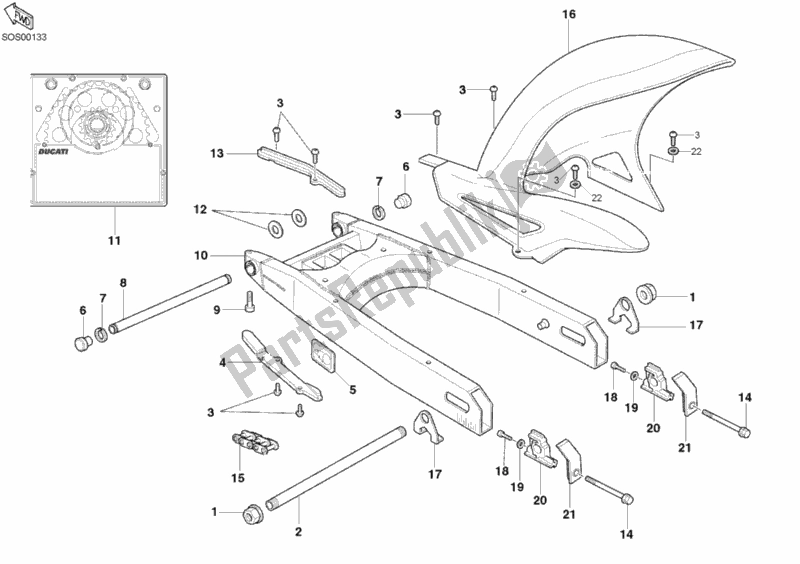 Todas las partes para Brazo Oscilante de Ducati Sport ST2 944 2003