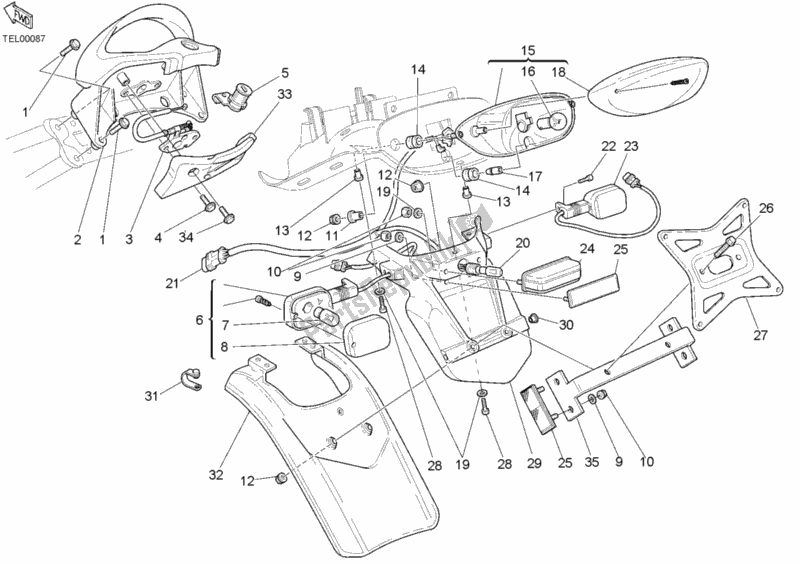 Todas las partes para Luz De La Cola de Ducati Sport ST2 944 2003