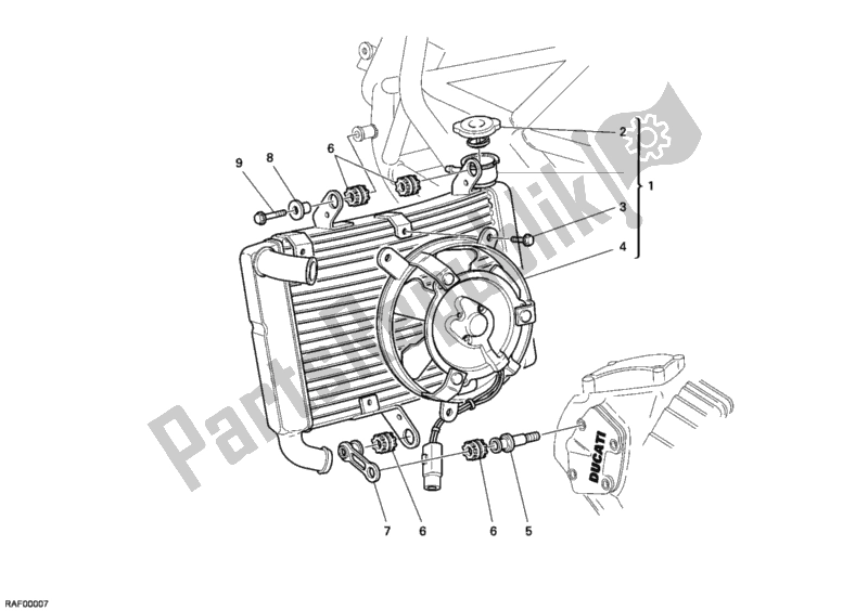 Todas las partes para Enfriador De Agua de Ducati Sport ST2 944 2003