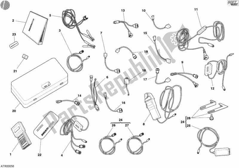 All parts for the Check Intrument Mathesis of the Ducati Sport ST3 1000 2004