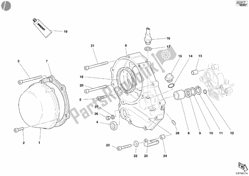 Todas las partes para Tapa Del Embrague de Ducati Sport ST3 1000 2004